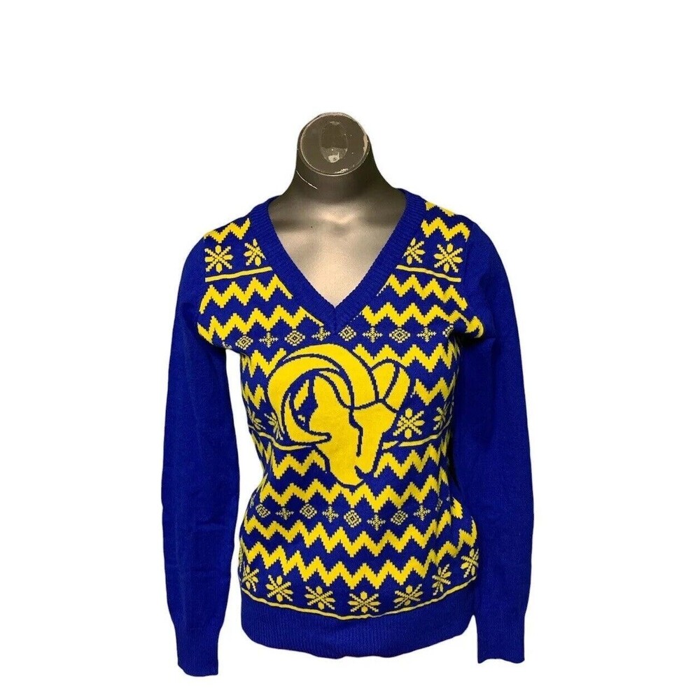 NWT LA Rams FOCO NFL Official Vneck Sweater Size Small